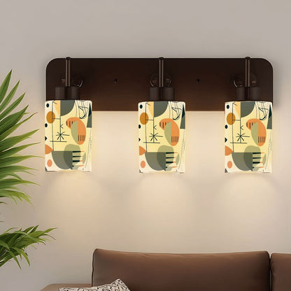 Mid Century Modern Abstract Geometric Scandi Designed Cylindrical Glass Lampshades - Mid Century Modern Gal