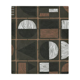 Mid Century Modern Blanket, Black, Olive Green, Brown, Geometric, Retro Home Decor Throw Blanket Home Decor 50" × 60"