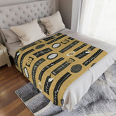 Mid Century Modern, Scandinavian Modern Danish, Mustard Yellow, Abstract Modern, Minky Blanket Home Decor 50" × 60"