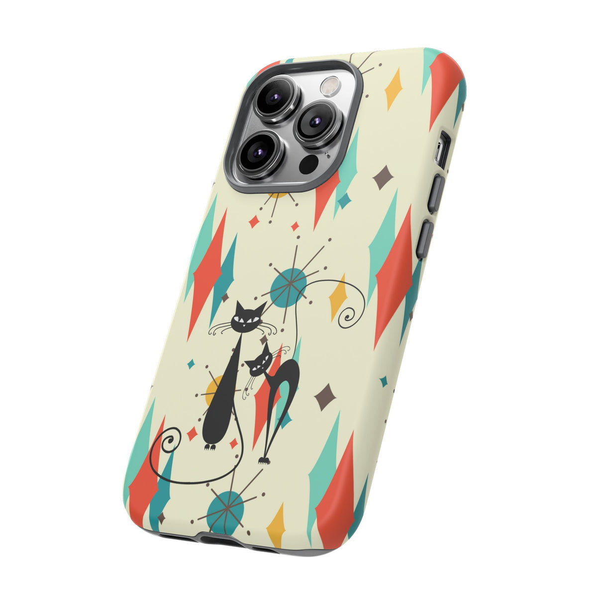 Atomic Kitty Cat, Mid Mod Franciscan Pattern, Kitsch Tough Phone Cases