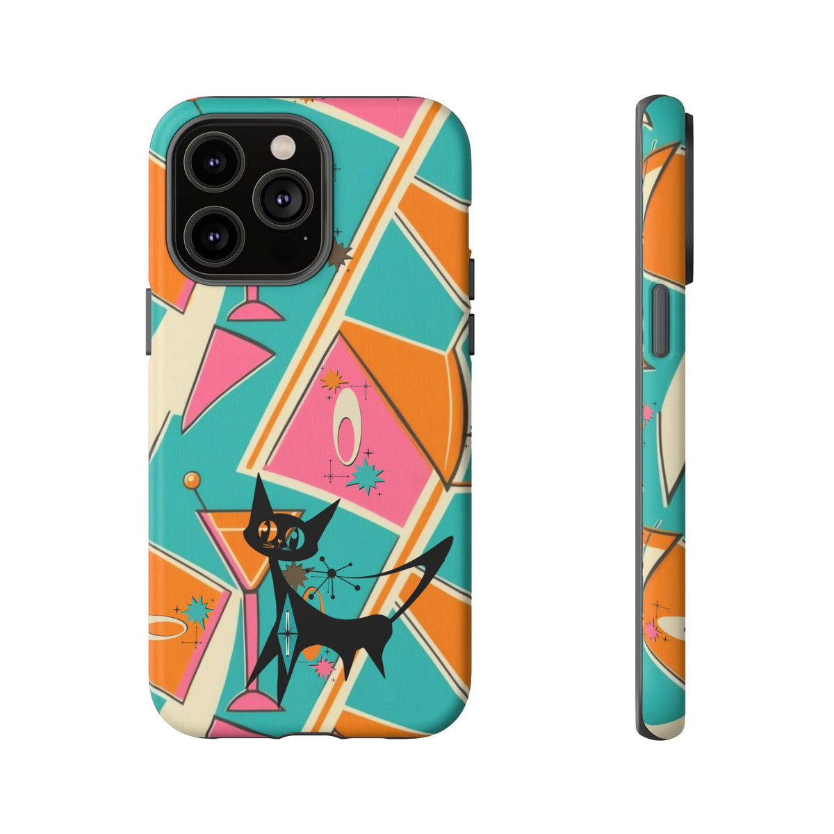 Atomic Cat Mid Mod Retro Cat Phone Case - Tough Cases for Stylish Cat Lovers - Mid Century Modern Gal
