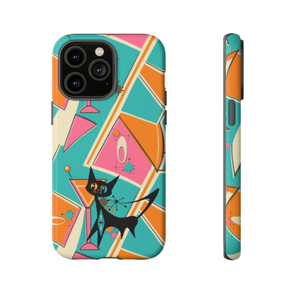 Atomic Cat Mid Mod Retro Cat Phone Case - Tough Cases for Stylish Cat Lovers - Mid Century Modern Gal