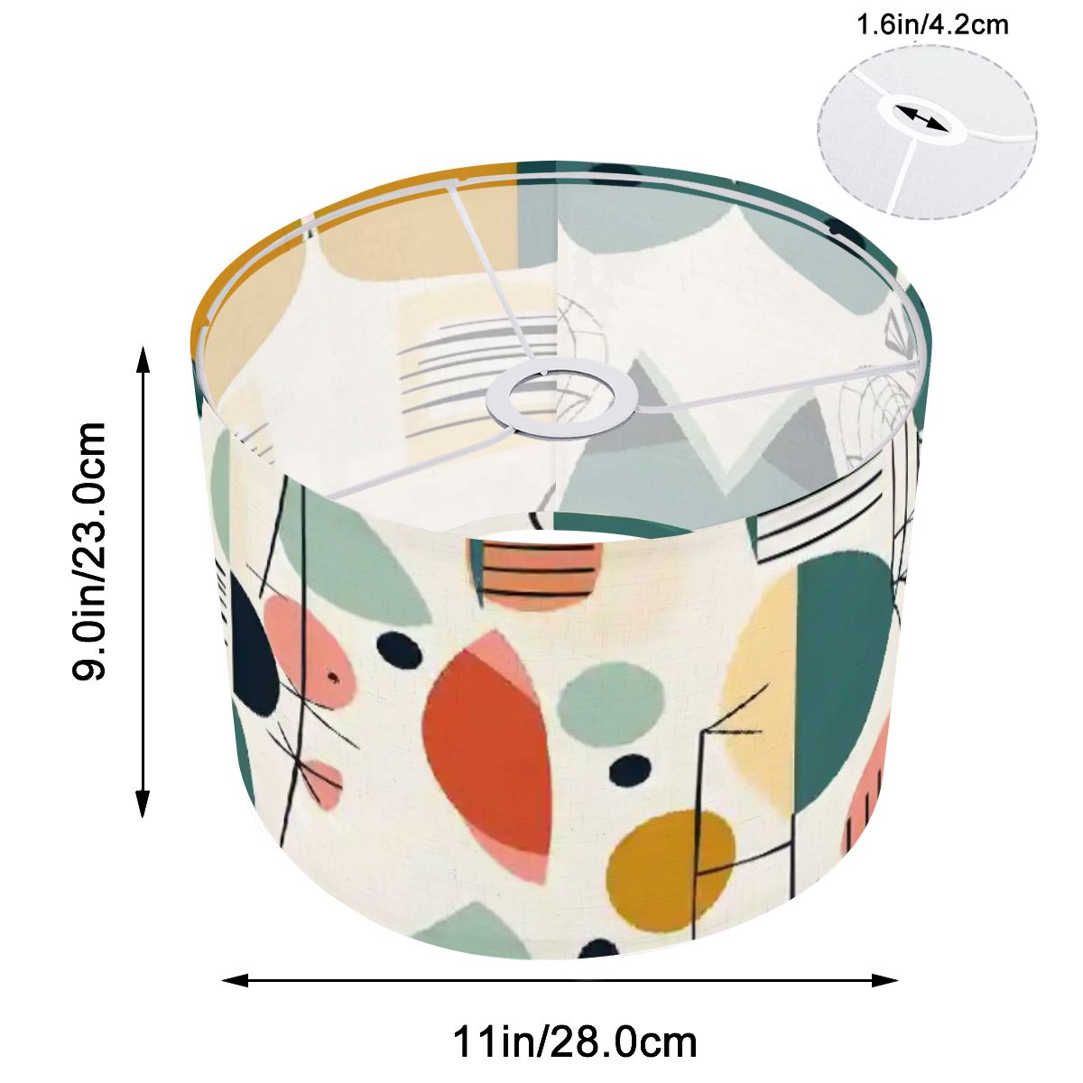 Mid Century Modern Abstract Geometric Mod Design Lamp SHADE ONLY - For Arc Floor Lamps Only - Mid Century Modern Gal