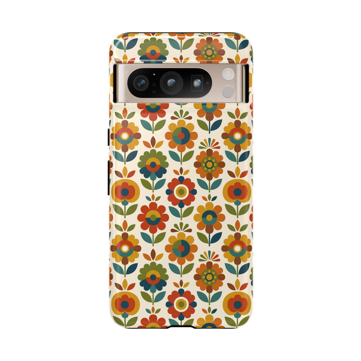 Mid Century Modern Scandinavian Floral Earth Tones Tough Phone Case