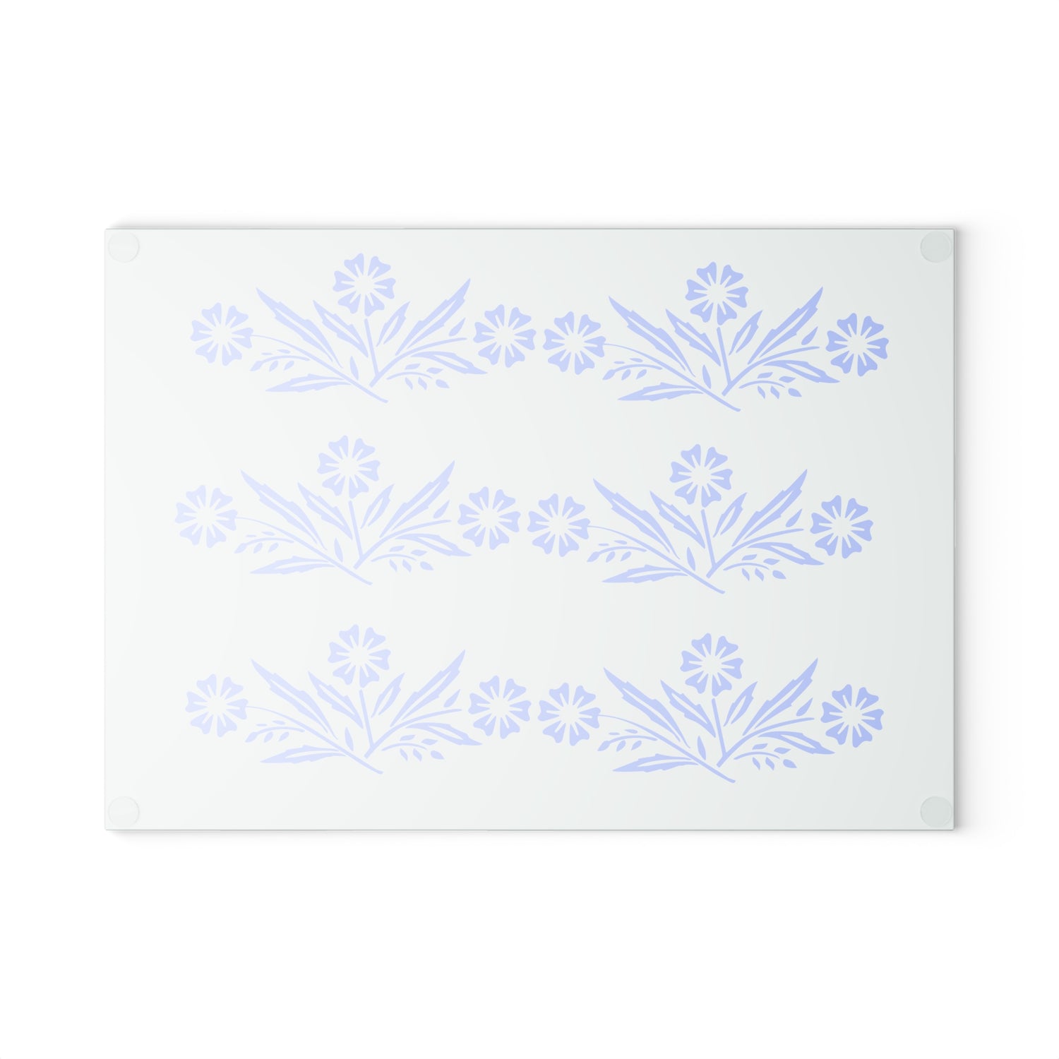 Blue Cornflower Kitschy Kitchen Coriningware Inspired Glass Cutting Board