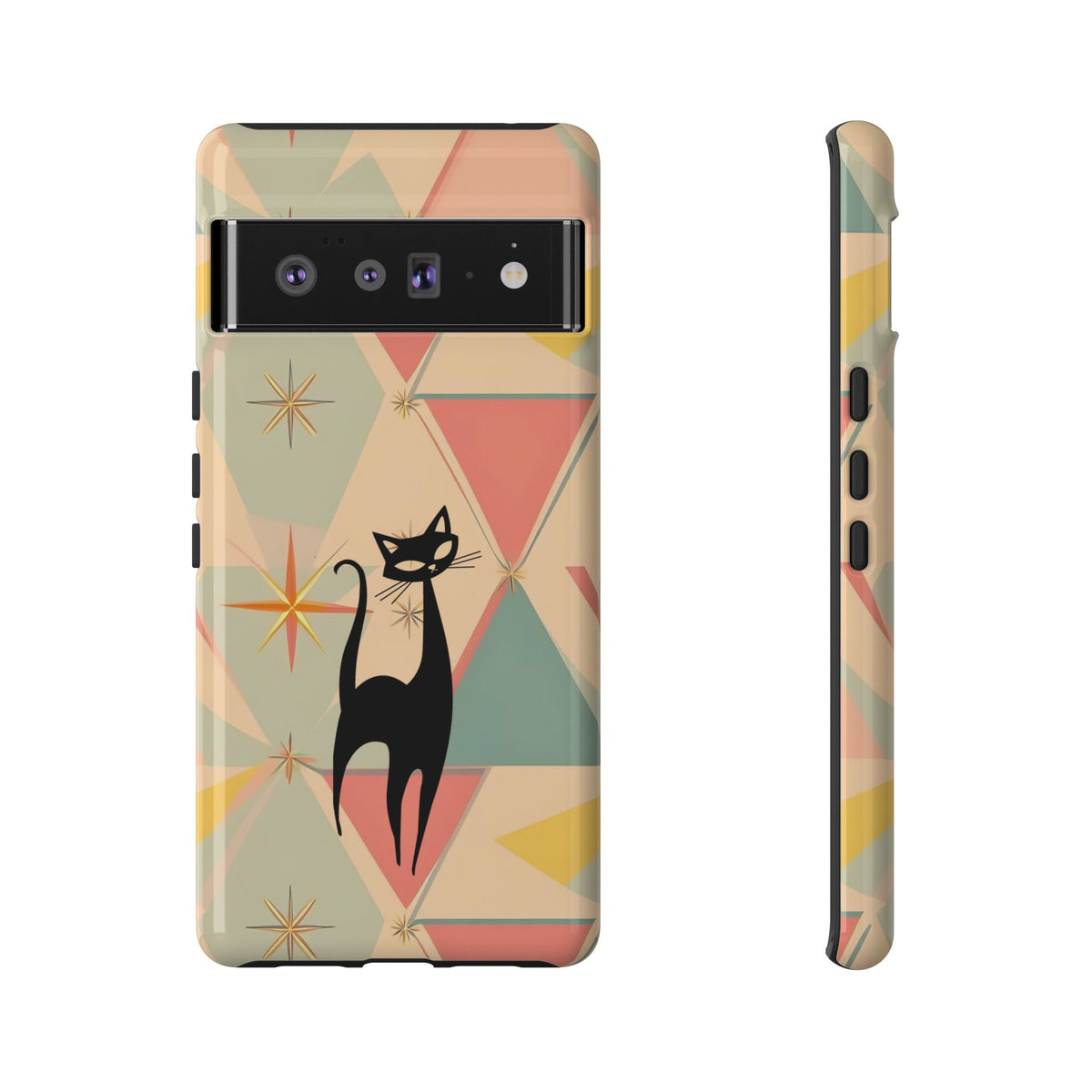 Atomic Cat Mid Mod Retro Cat Phone Case | Tough Cases with Vintage Vibe | Ideal for Cat Lovers