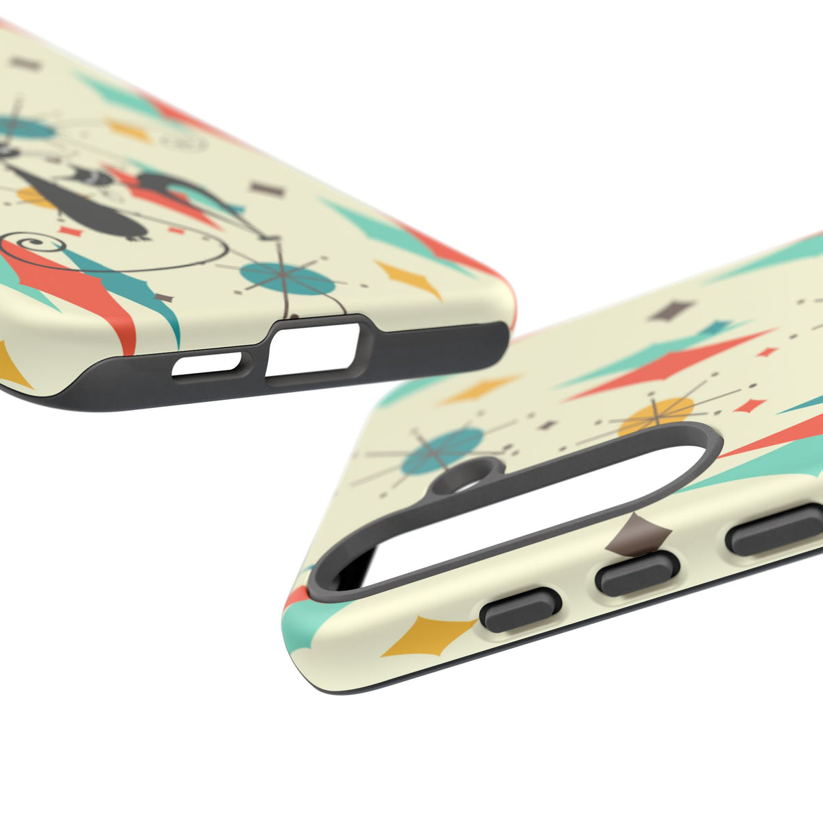 Atomic Kitty Cat, Mid Mod Franciscan Pattern, Kitsch Tough Phone Cases