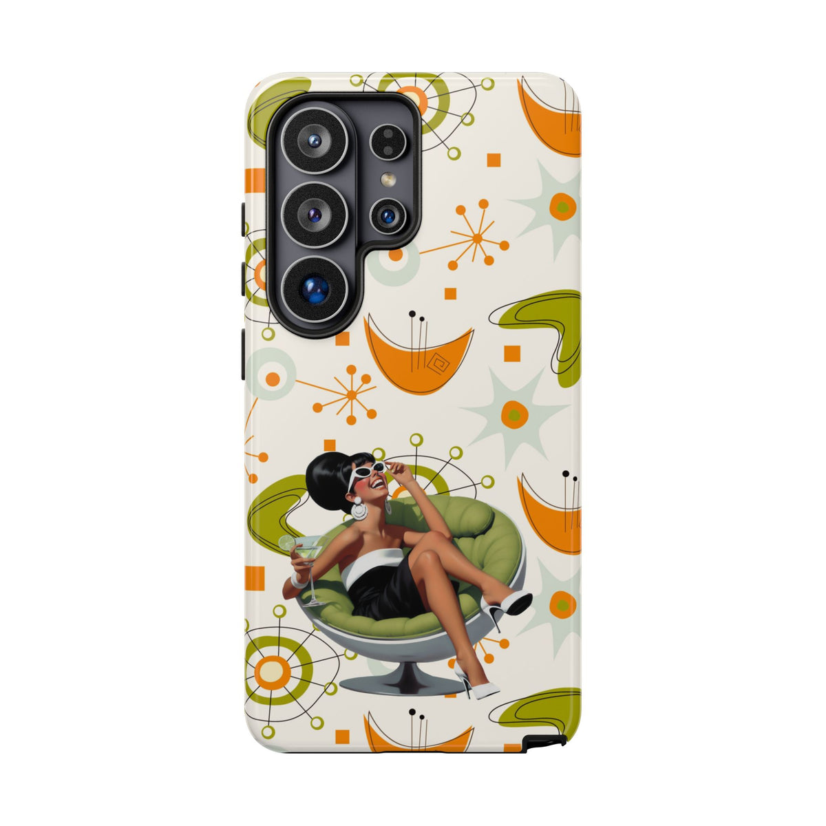 Mid Century Modern Atomic Starburst Mid Mod 60s Gal Retro Chic Tough Phone Case with Vintage Glamour Design