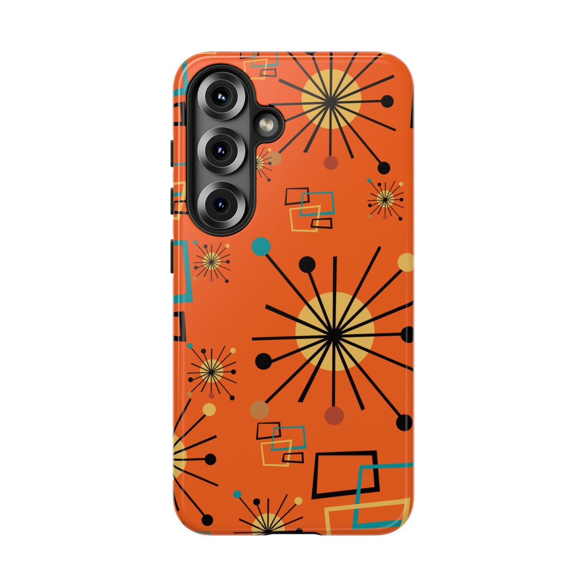 Mid Century Modern Sinatra Orange, Starburst, Geometric Funky Fun Tough Phone Case