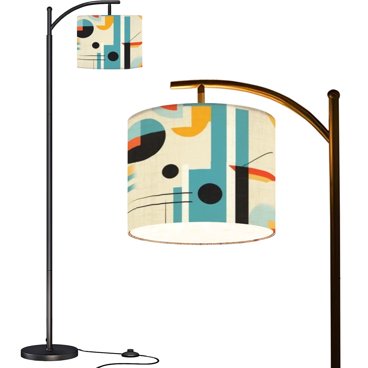 Mid Century Modern Geometric Bauhaus Designed Arc Floor Lamp - Mid Century Modern Gal