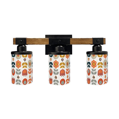 Modern Scandinavian Flower Orange Yellow Mod Bathroom Vanity Light Fixture - Mid Century Modern Gal