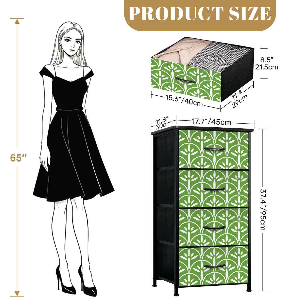 Mid Century Modern Stylish Art Deco Green and White MCM 4-Drawer Dresser - Mid Century Modern Gal