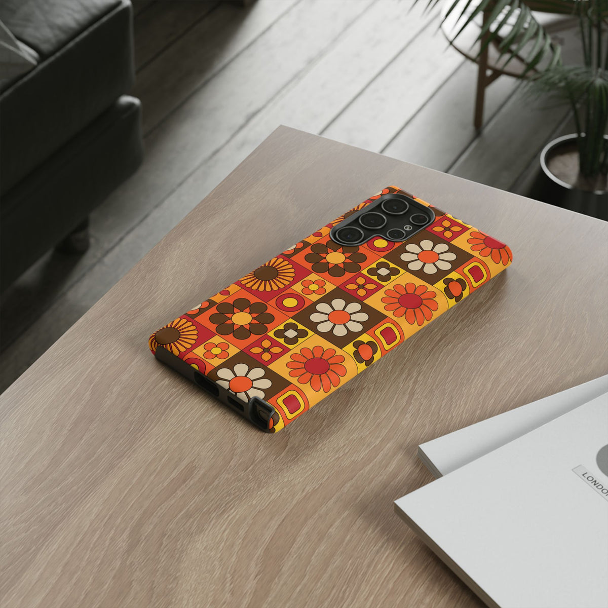 Retro 70s Mid Mod Floral Phone Case | Tough Cases for Flower Lovers