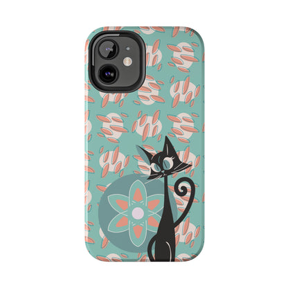 Atomic Cat, Mid Century Modern Funky Fun Smart Phone Tough Phone Cases