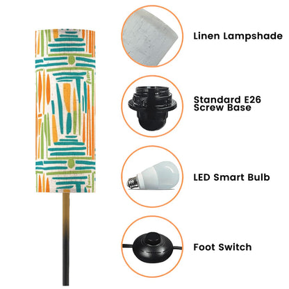 Mid Century Modern Slim Floor Lamp, Color Pop Tiki Inspired MCM Lighting - Mid Century Modern Gal