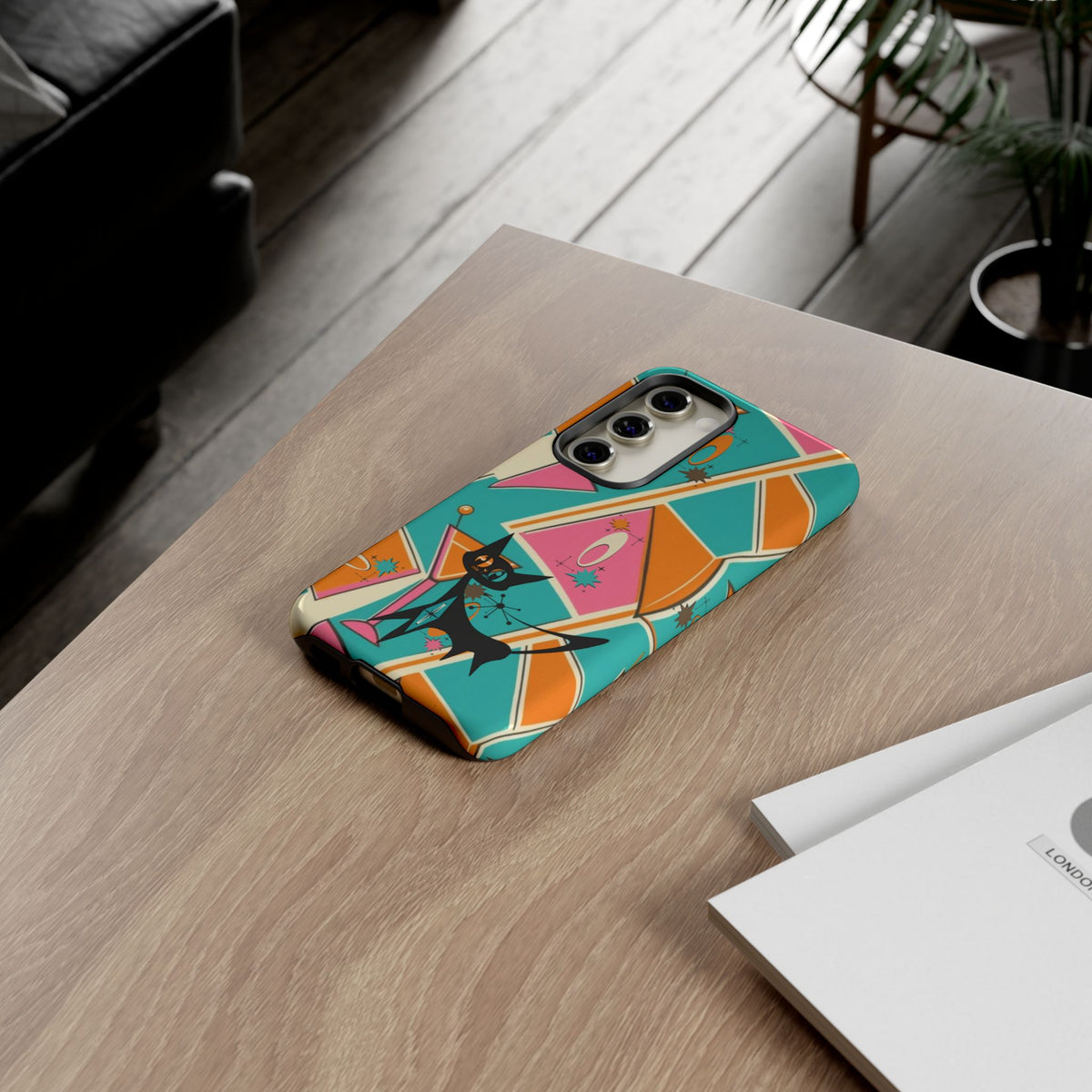 Atomic Cat Mid Mod Retro Cat Phone Case - Tough Cases for Stylish Cat Lovers