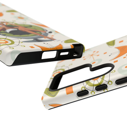 Mid Century Modern Atomic Starburst Mid Mod 60s Gal Retro Chic Tough Phone Case with Vintage Glamour Design