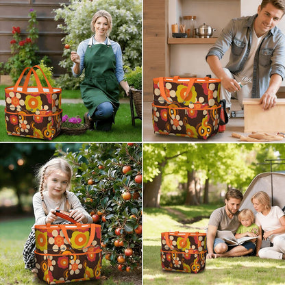 Retro Flower Power 70s Garden Tool Bag