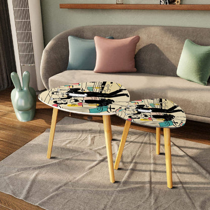 Kitschy Mod Couple Cocktail Hour Mid Century Modern Nesting Tables - Mid Century Modern Gal