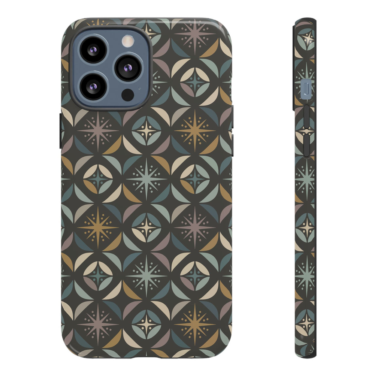 Mid Century Modern Elegant Gray Geometric Starburst Tough Phone Case