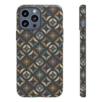 Mid Century Modern Elegant Gray Geometric Starburst Tough Phone Case