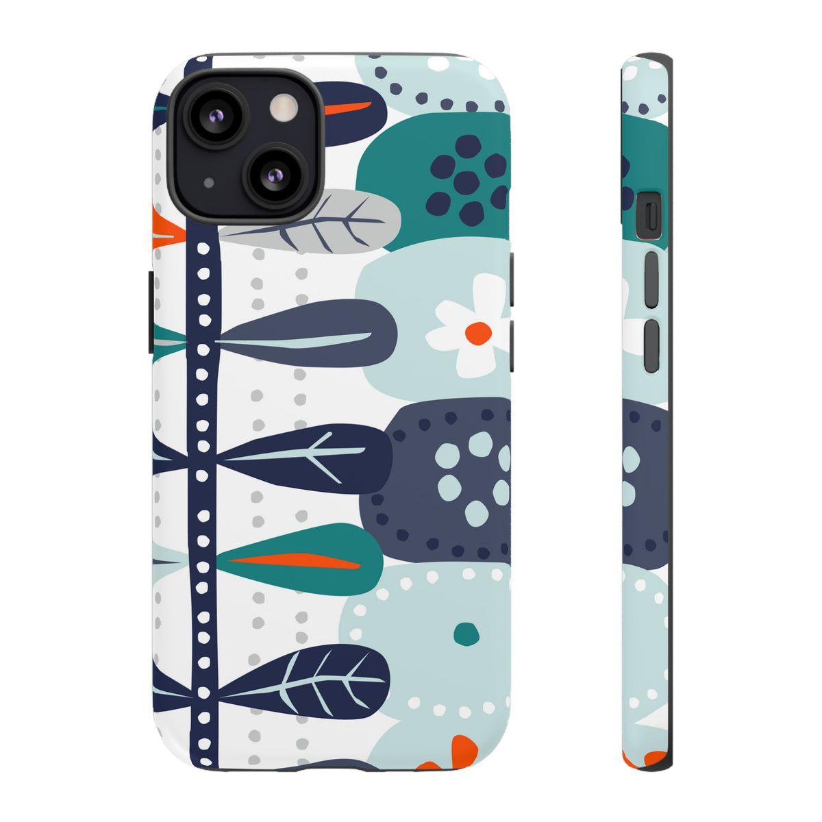 Scandinavian Modern Floral Nordic Hygge Tough Phone Case - Mid Century Modern Gal