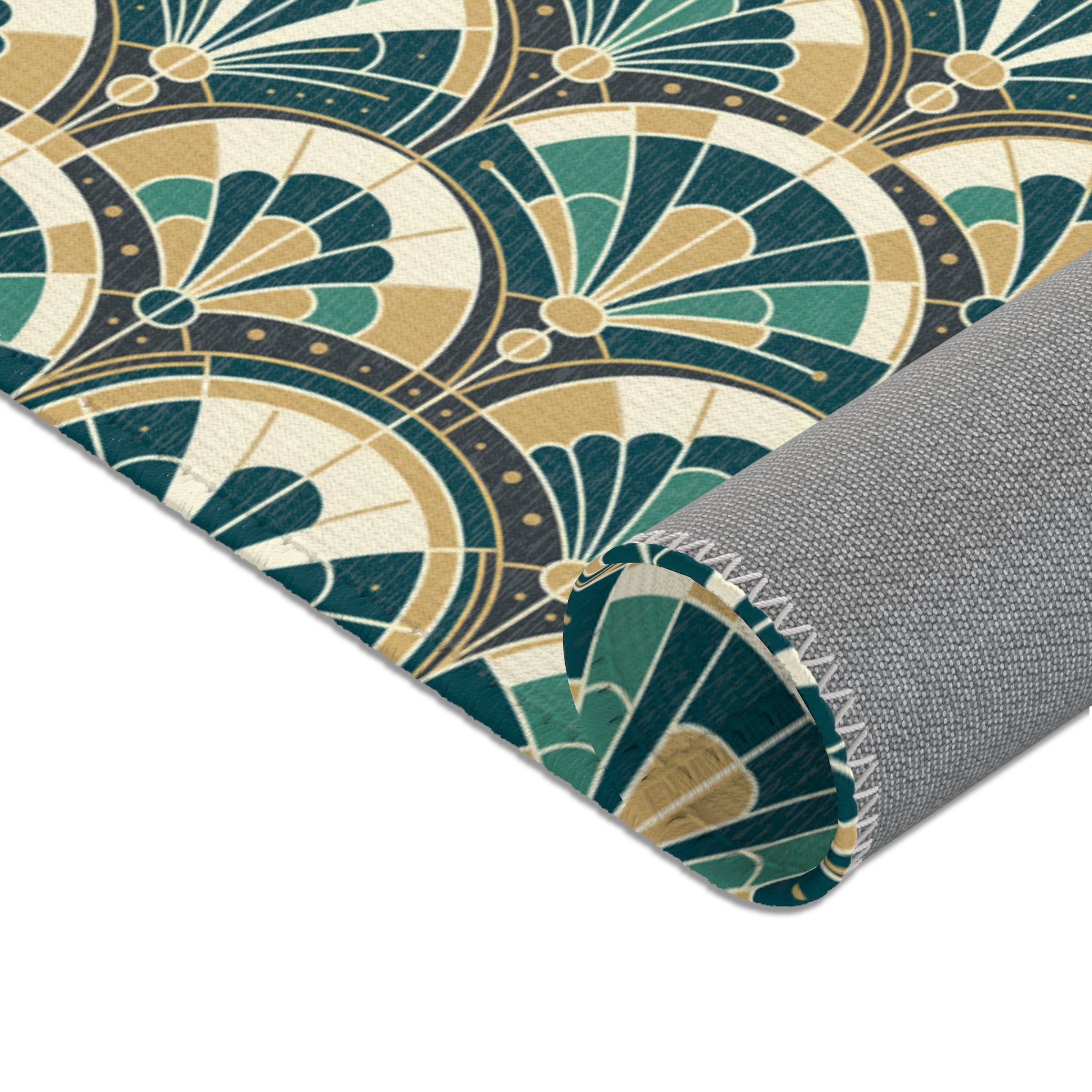 Art Deco Peacock Inspired Area Rug