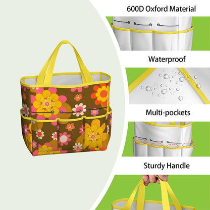 Retro 70s Groovy Flower Power Garden Tool Bag