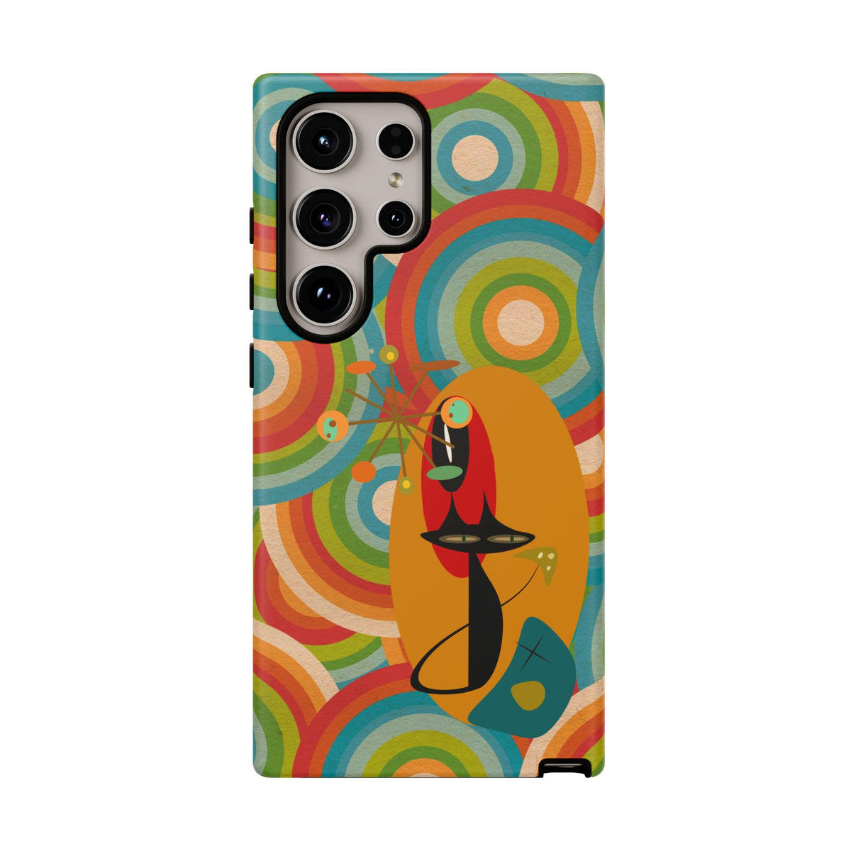 Atomic Cat, Retro 70's Pattern, MCM Smart Phone Tough Phone Case