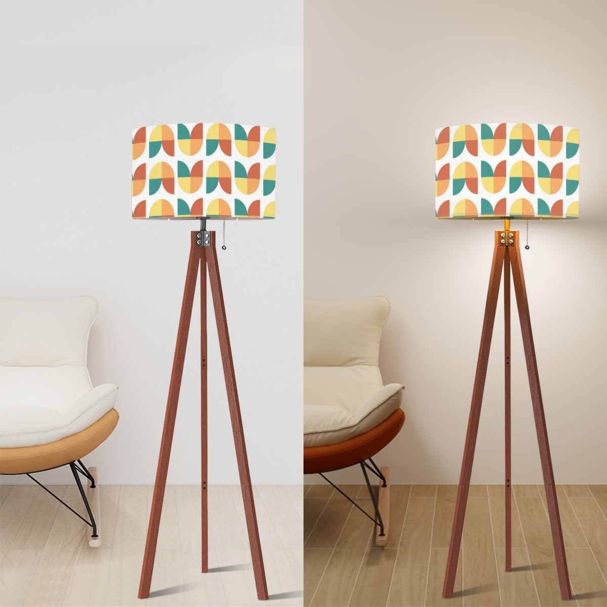 Scandinavian Flower Design, Mid Century Modern Tripod Floor Lamp - Mid Century Modern Gal