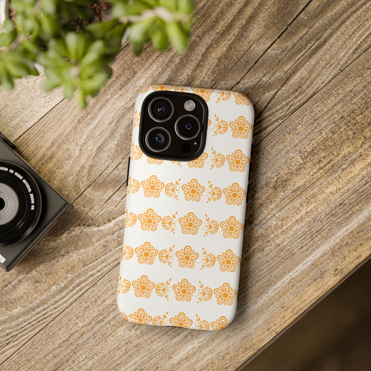 Pyrex Golden Butterfly Floral Phone Case, Tough Cases for Stylish Protection, Gift for Her, Durable, Trendy Floral Design, Cell Phone Cover