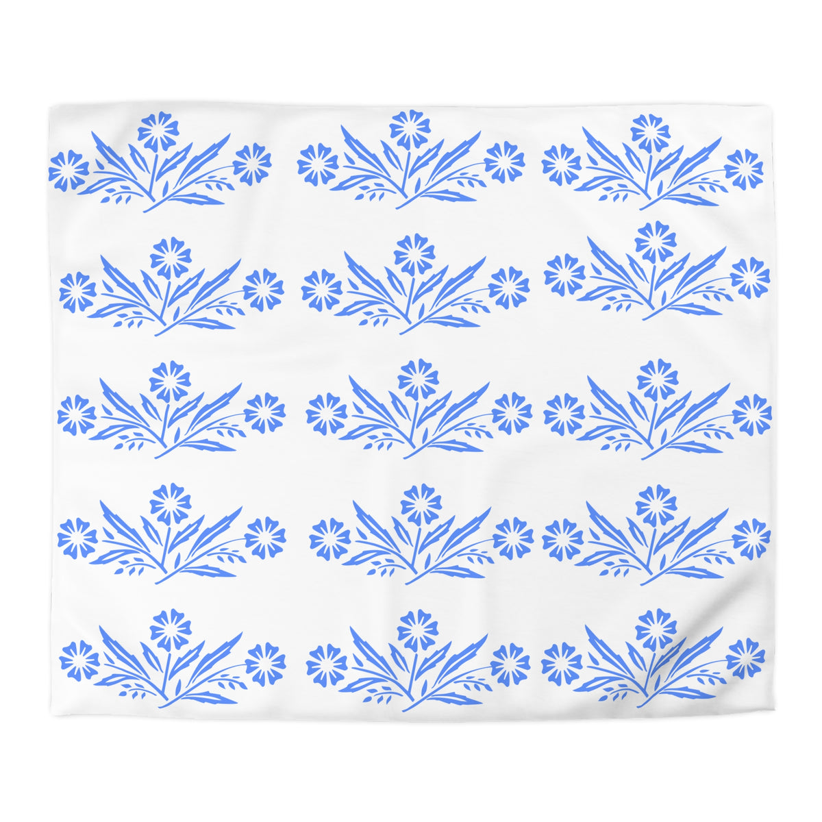 Pyrex Collector, Vintage Cottagecore, Retro Mod Cornflower Floral Duvet Cover - Mid Century Modern Gal