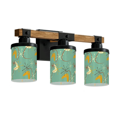 Mid Century Modern Atomic Boomerange Green, Mustard Yellow Mod Vanity Light Fixture - Mid Century Modern Gal