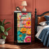 Bohemian Retro Flower, Faux Pressed Floral Mod 4-Drawer Dresser - Mid Century Modern Gal
