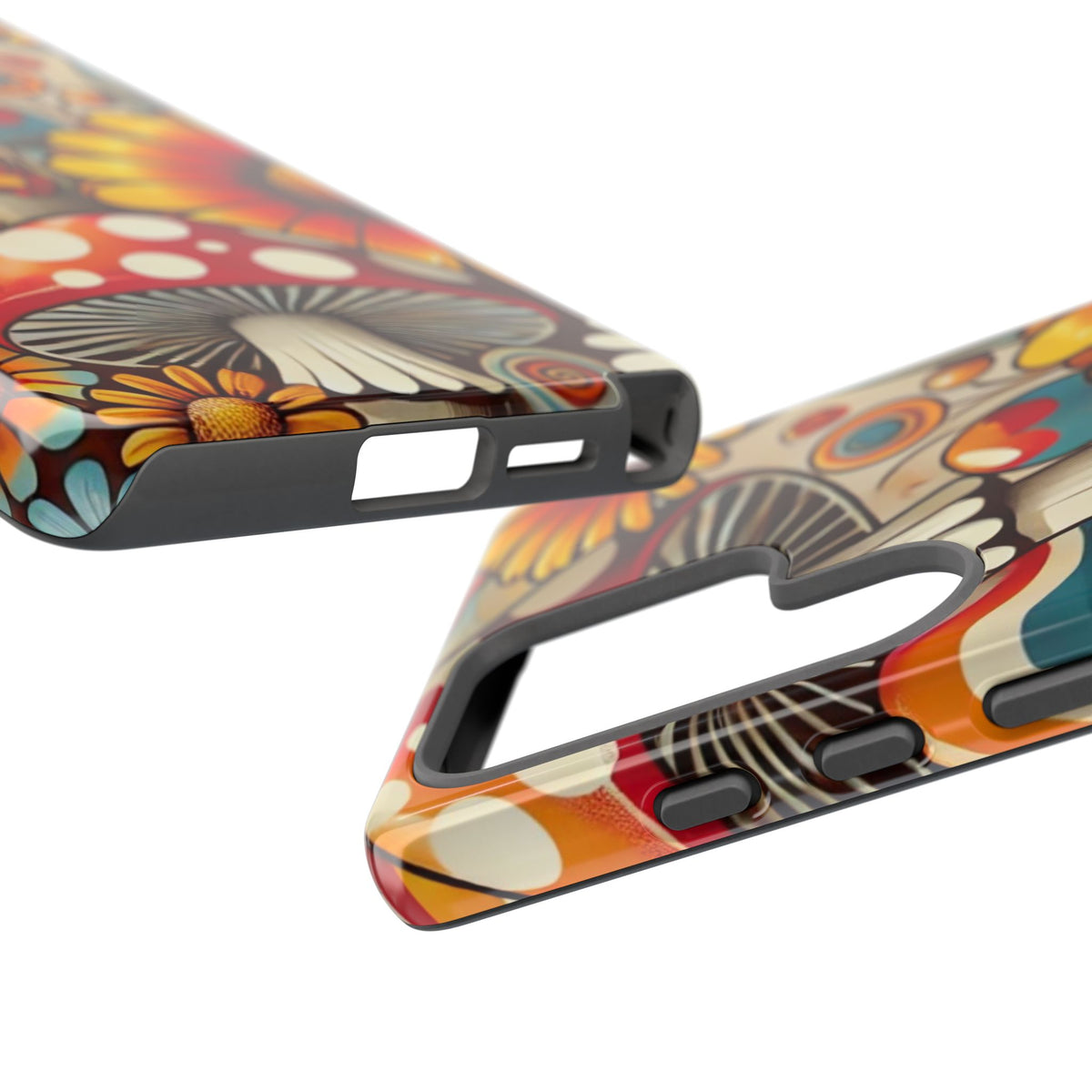 Colorful Mushroom Flower Phone Case - Boho Chic Design