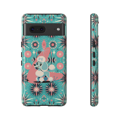 1950s Mid Century Modern Atomic Pink, Poodle Retro Smart Phone Tough Cases