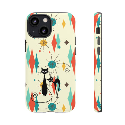 Atomic Kitty Cat, Mid Mod Franciscan Pattern, Kitsch Tough Phone Cases