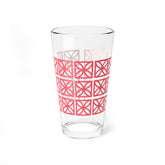 Coral Breeze Block Kitschy Mod 50s Palm Springs, Stylish Glass with Geometric Pattern - Perfect for Entertaining and Home Bar - Mid Century Modern Gal