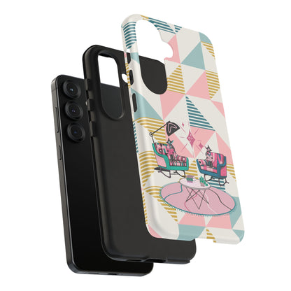 Atomic Cats Reading, Book Talk, Book Lover, Retro Chic Phone Case with Retro Vibe - Cozy Living Room Design