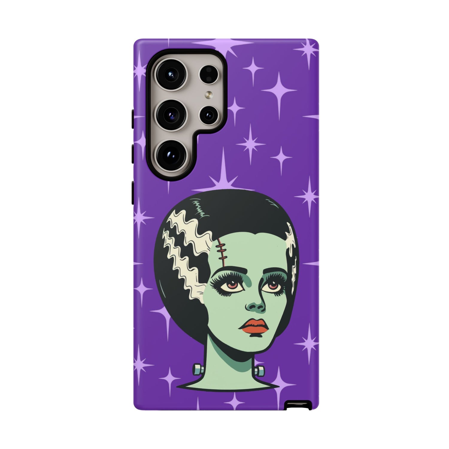 Bride of Frankenstein Retro Mid Mod Horror Buff Purple Halloween Tough Phone Case