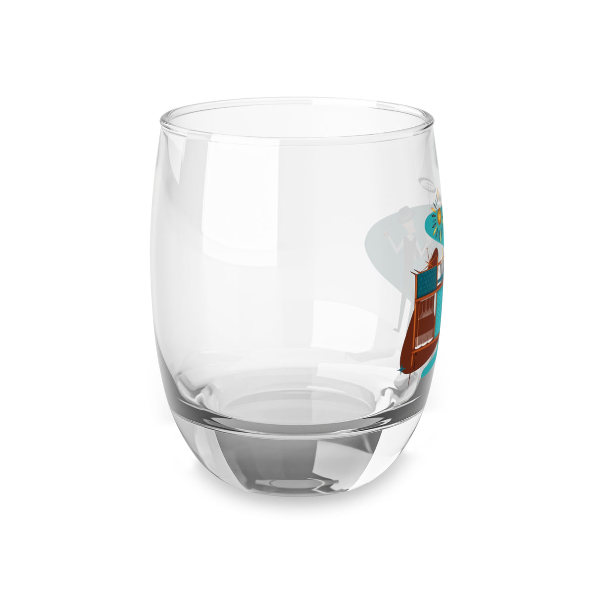 Mid Century Modern Kitschy Fun Gay Male Couple Whiskey Glass - Mid Century Modern Gal