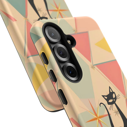 Atomic Cat Mid Mod Retro Cat Phone Case | Tough Cases with Vintage Vibe | Ideal for Cat Lovers