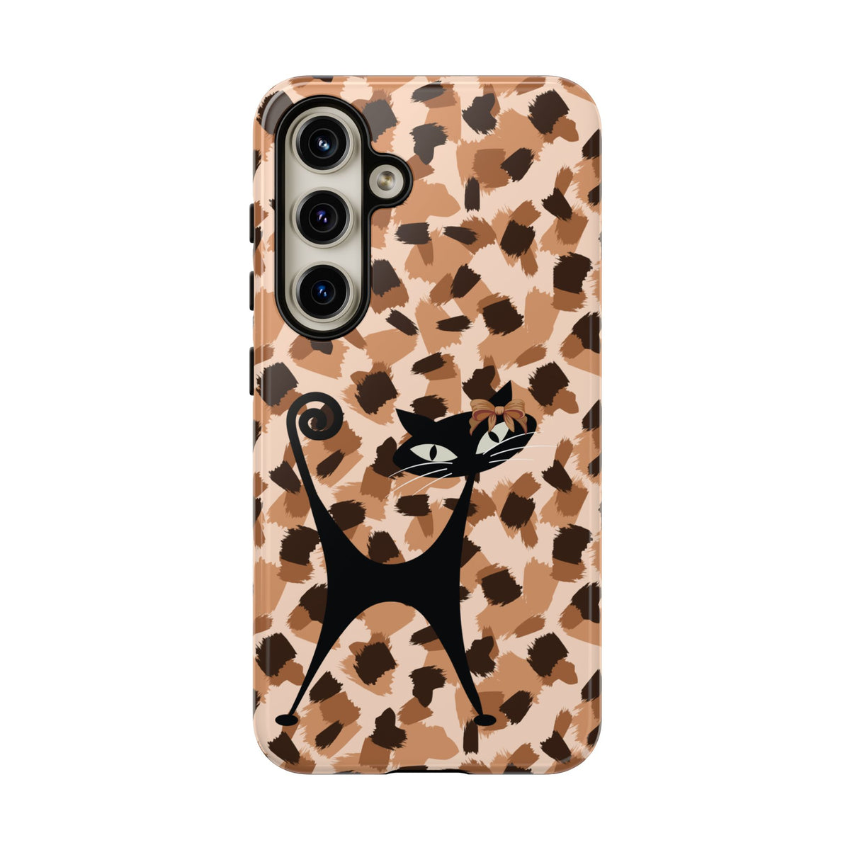 Mid Century Modern Atomic Cat, Animal Print Kitschy Trendy Smart Phone Tough Cases