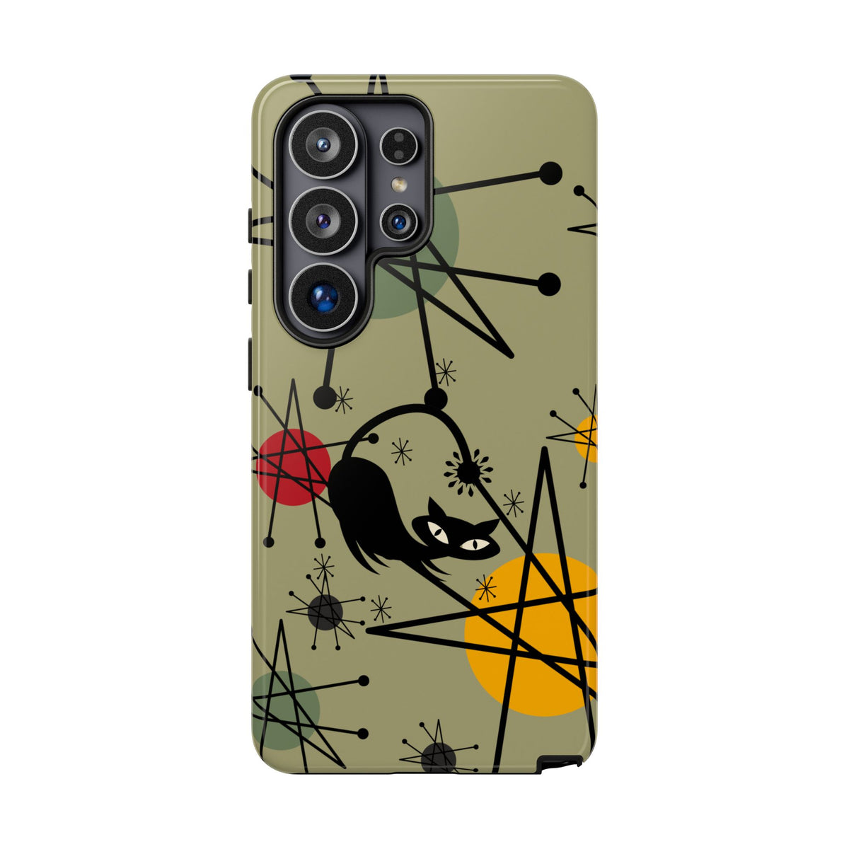 Mid Century Modern Atomic Cat, Retro Chic Groovy Mod Samsung, Smart Phone Tough Cases