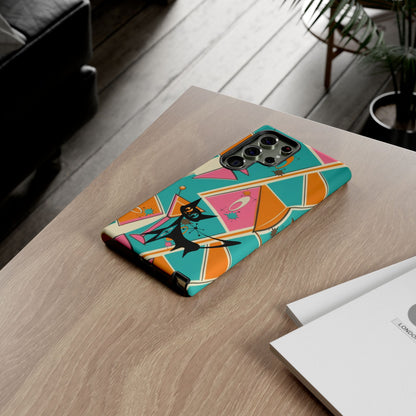 Atomic Cat Mid Mod Retro Cat Phone Case - Tough Cases for Stylish Cat Lovers