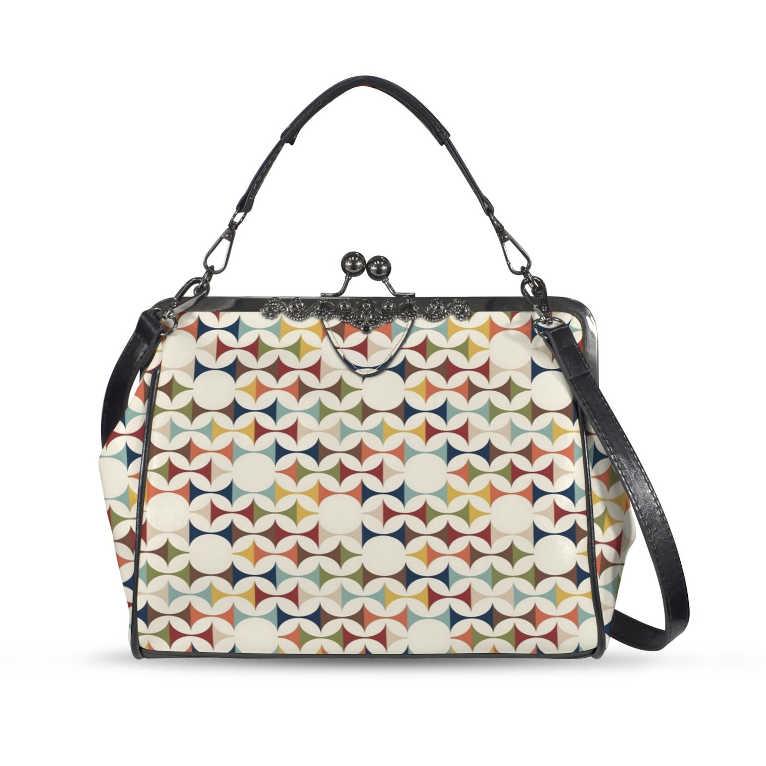 Mid Century Modern Scandinavian Designed Kisslock Crossbody Purse - Mid Century Modern Gal