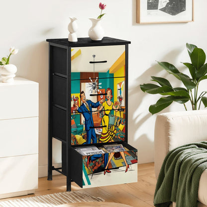 Mid Century Modern Mod Couple Quirky Fun Cocktail Hour Mod 4-Drawer Dresser - Mid Century Modern Gal