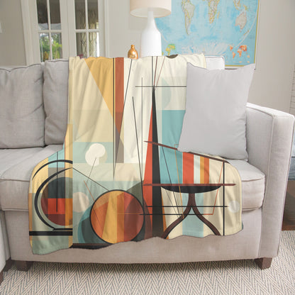 Mid Century Modern Bauhaus Designed Modernist Minky Blanket - Mid Century Modern Gal