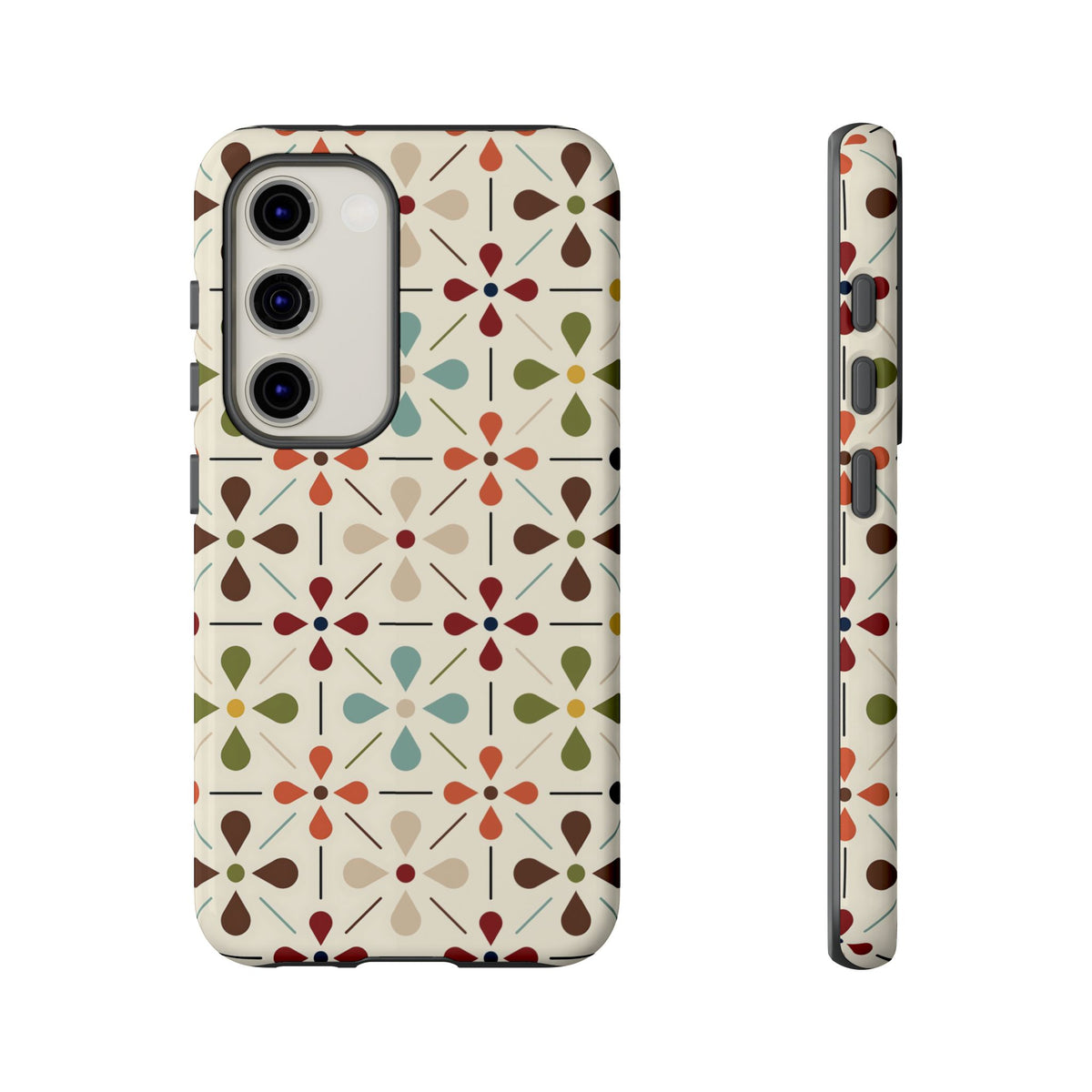Scandinavian Flower, Mid Modern Danish Design Tough Phone Case - Mid Century Modern Gal