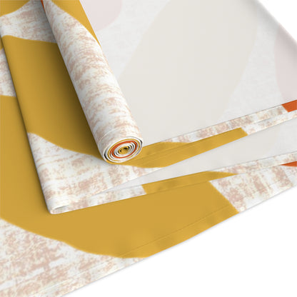 Mid Mod Scandinavian Flower, Orange Yellow Retro Table Runner - Mid Century Modern Gal